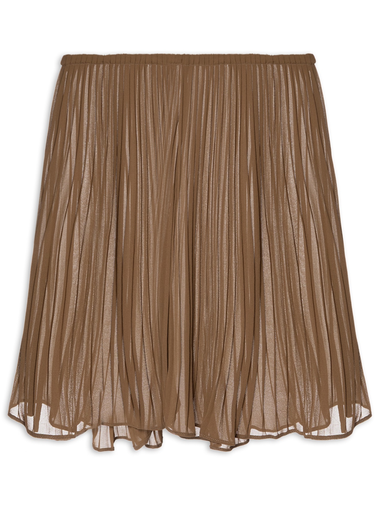 Short Feminino Pleats Frevo Marrom Marina Bitu