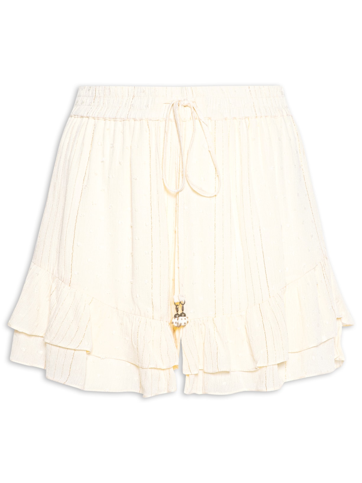 Short Feminino Poá Lurex Amarelo Dress To