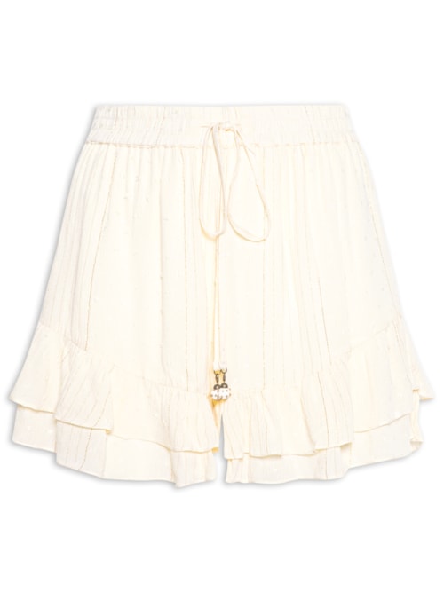 Short Feminino Poá Lurex - Amarelo