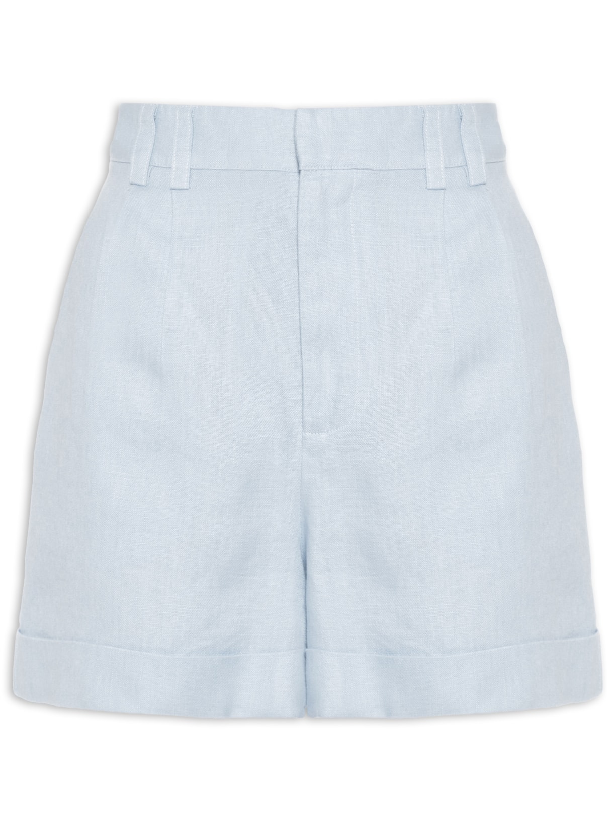 Short Feminino Pregas Alfaiataria Azul Maria Filó