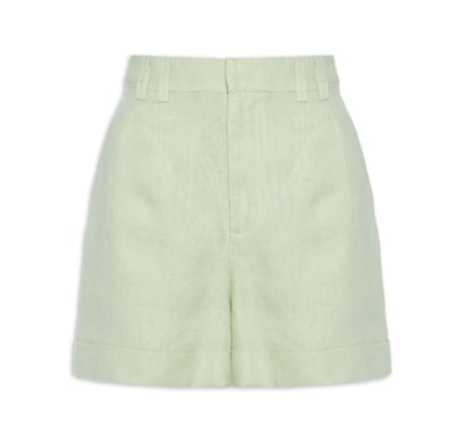 Short Feminino Pregas Alfaiataria - Verde