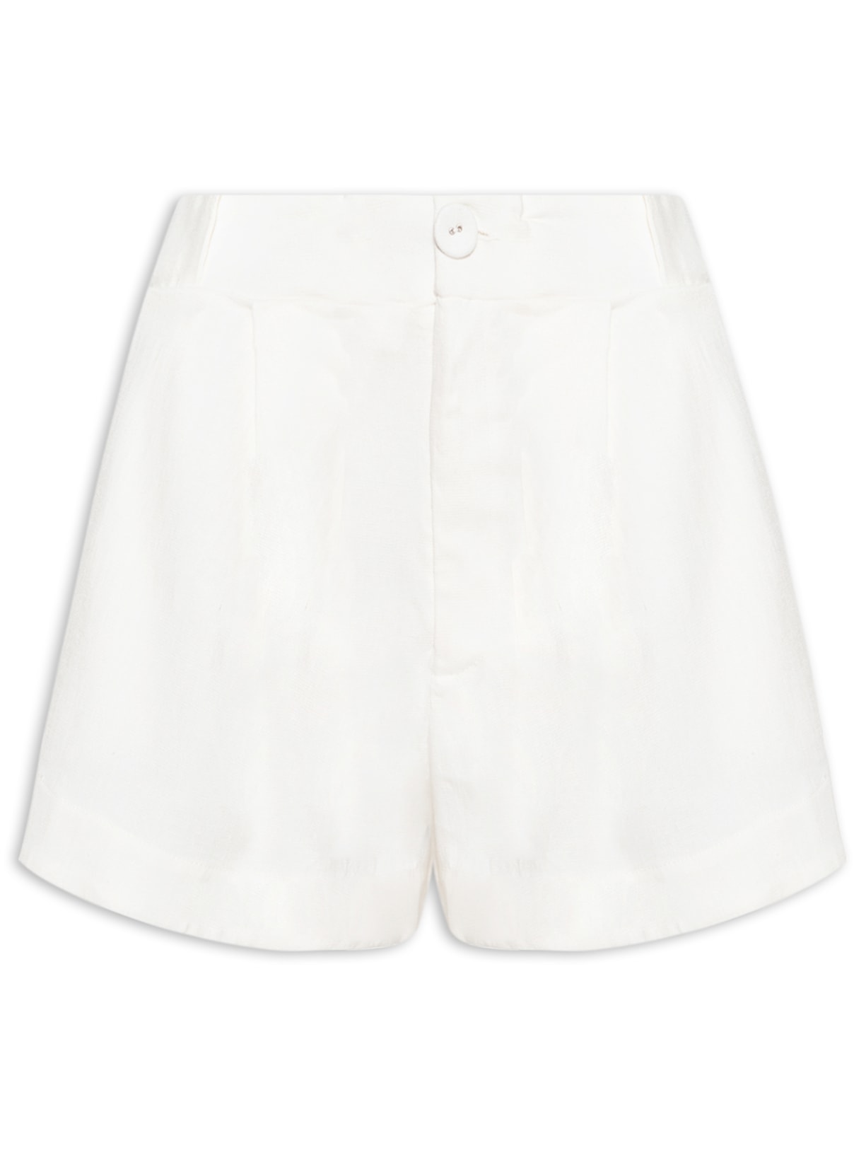 Short Feminino Pregas Bolso Lateral - Branco