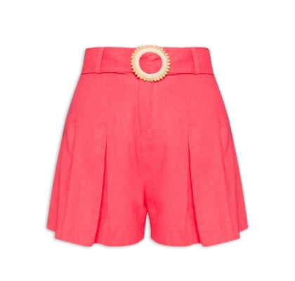 Short Feminino Pregas Frente - Rosa 