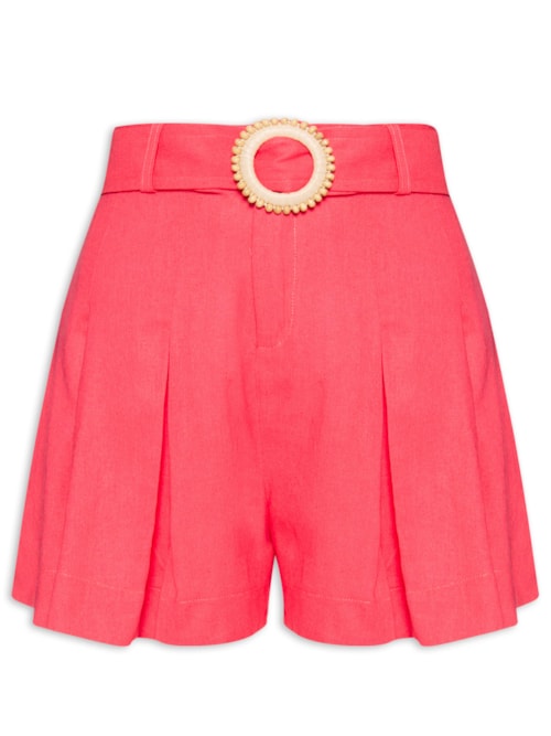 Short Feminino Pregas Frente - Rosa