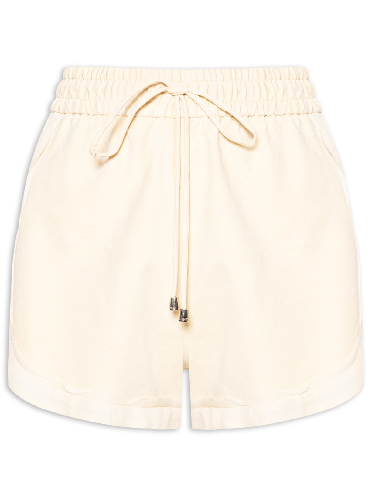 Short Feminino Recorte Contraste Amarelo Animale Jeans