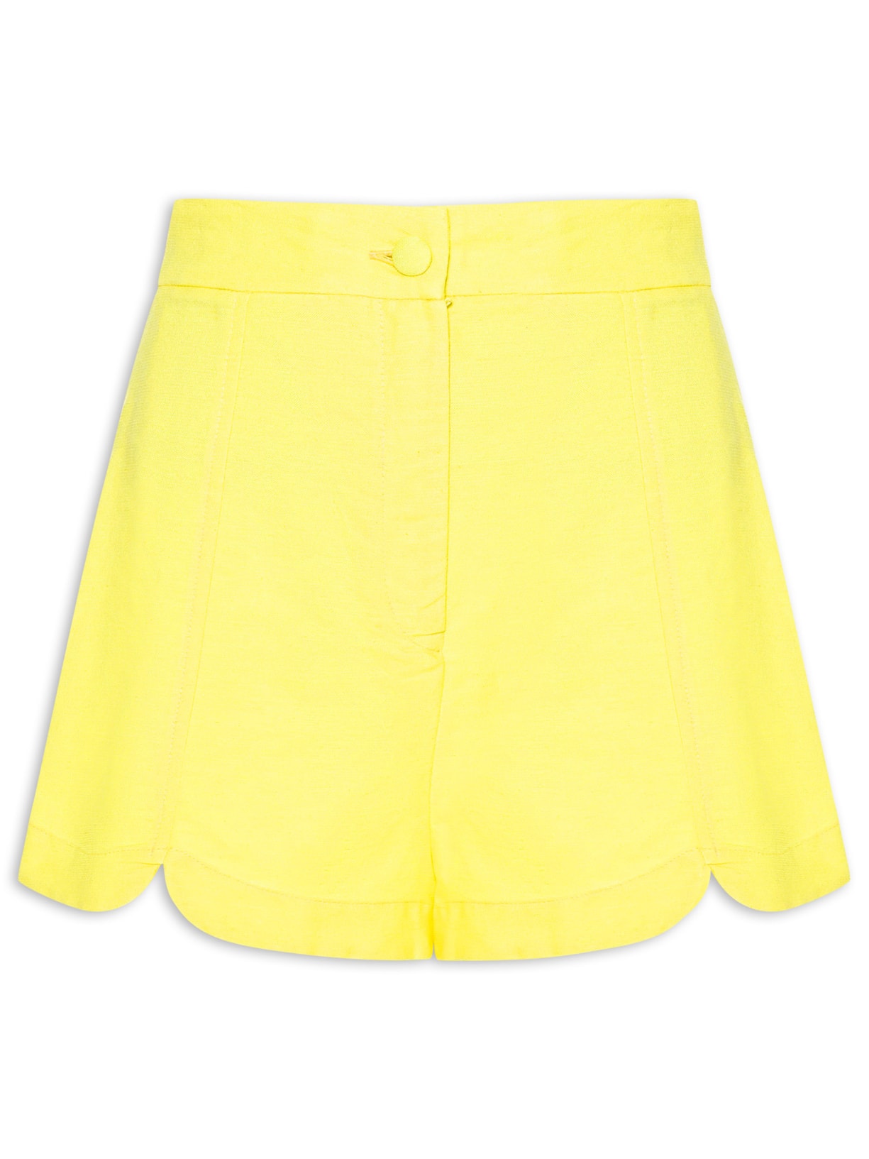 Short Feminino Recorte Frente - Amarelo