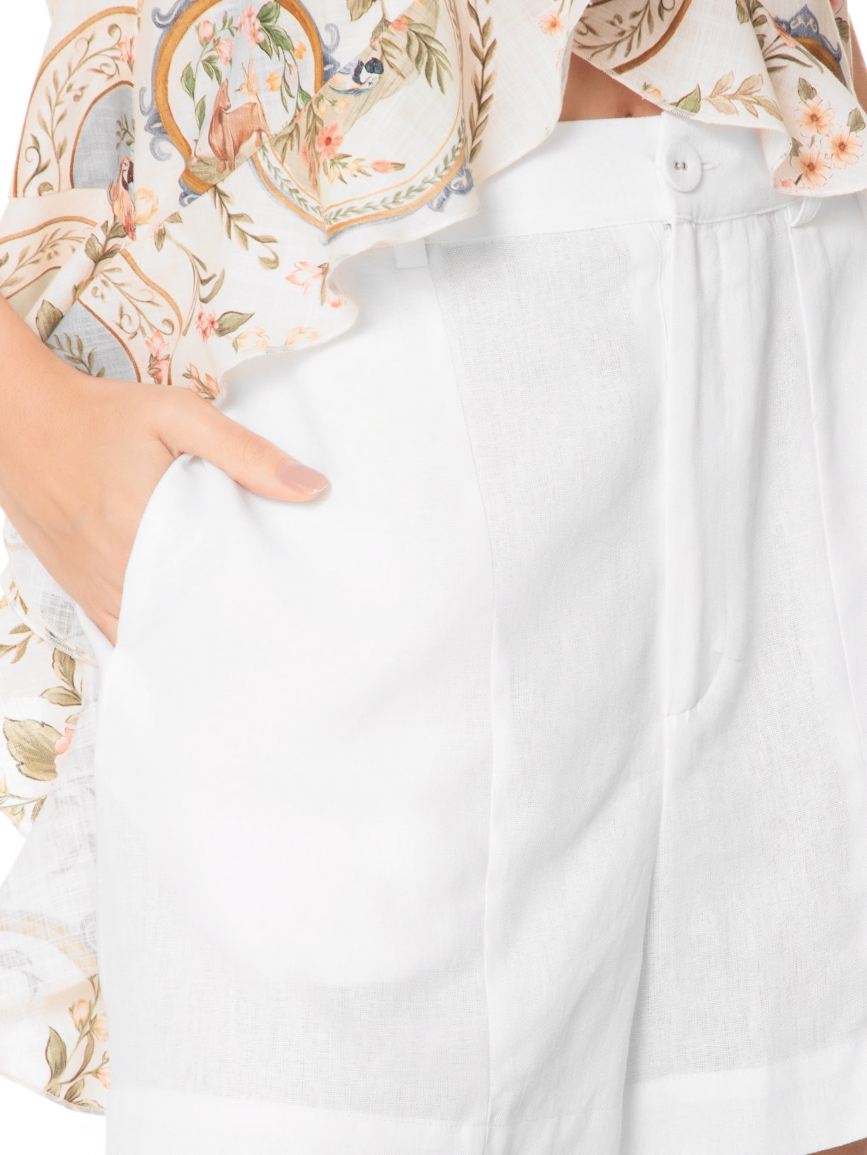 Short Feminino Recorte Frente Branco Farm