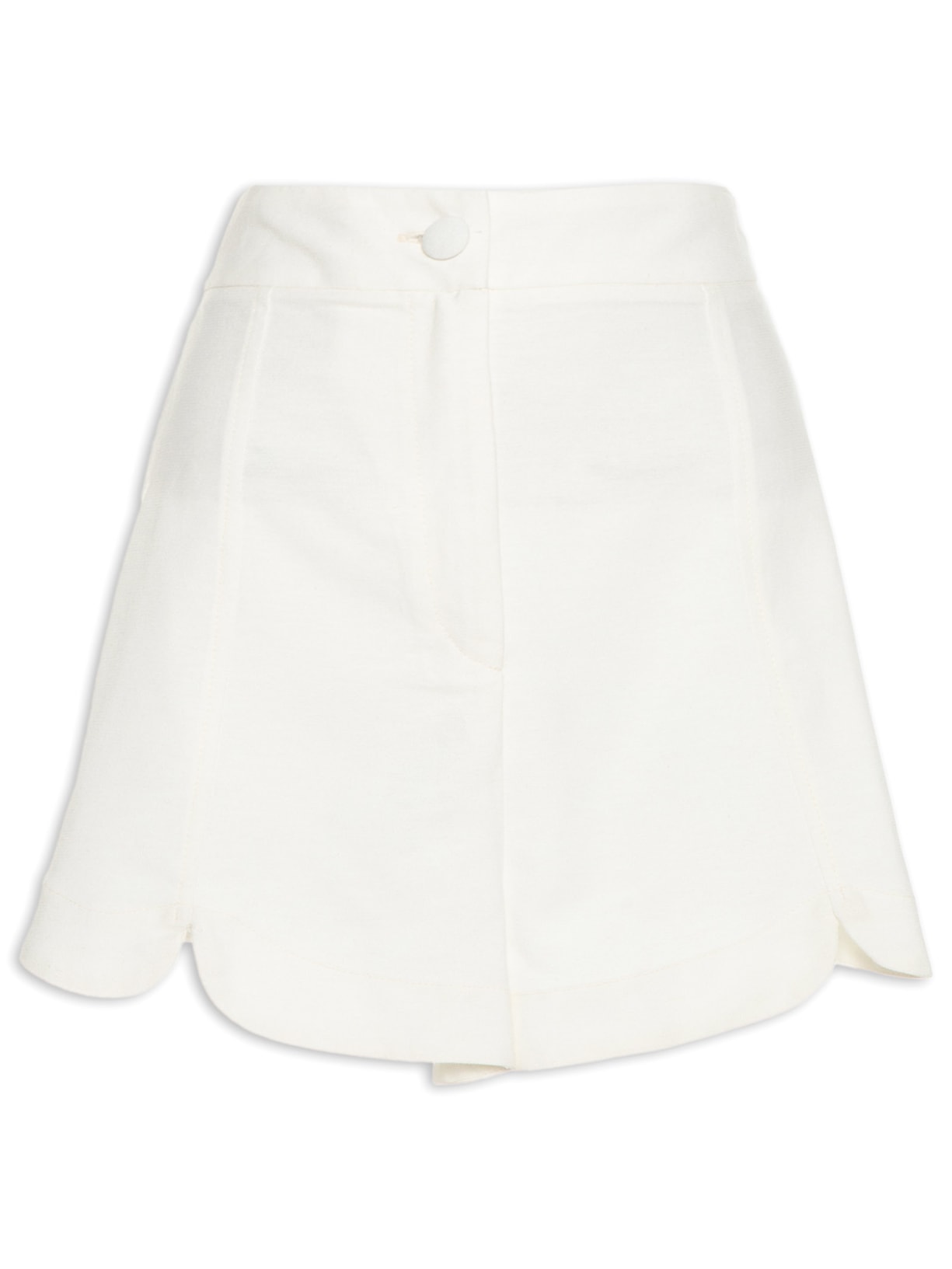 Short Feminino Recorte Frente - Off White