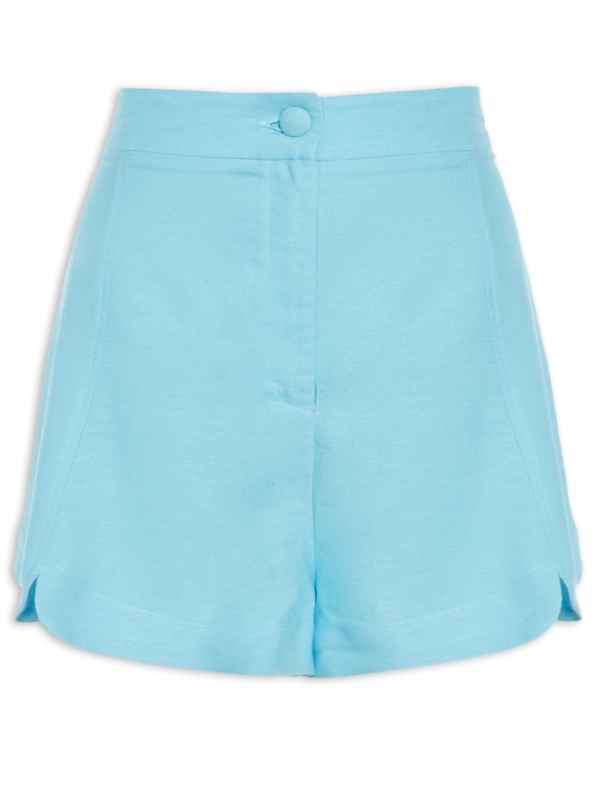 Short Feminino Recortes Frente Azul Farm