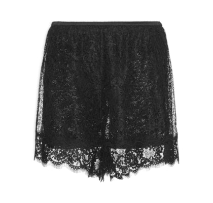 Short Feminino Renda Lingerie Lilian - Preto