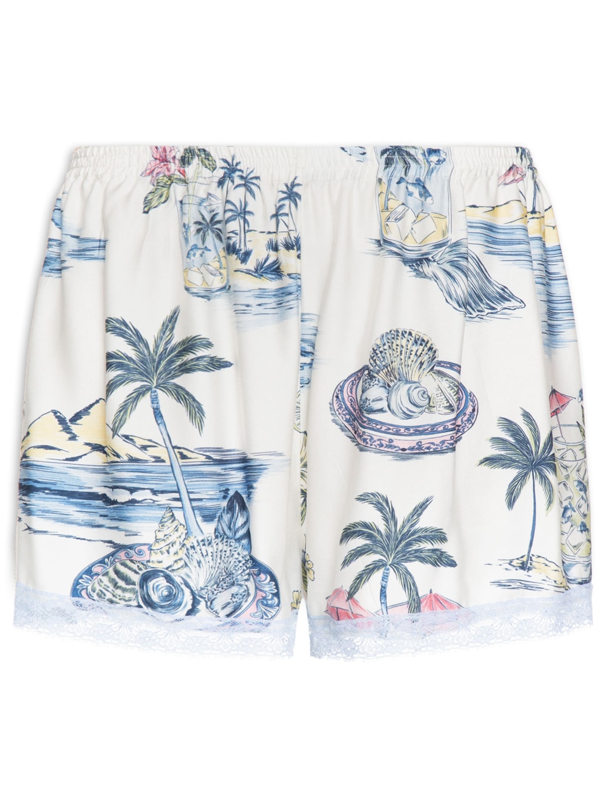 Short Feminino Renda Praia Poesia Off White Farm