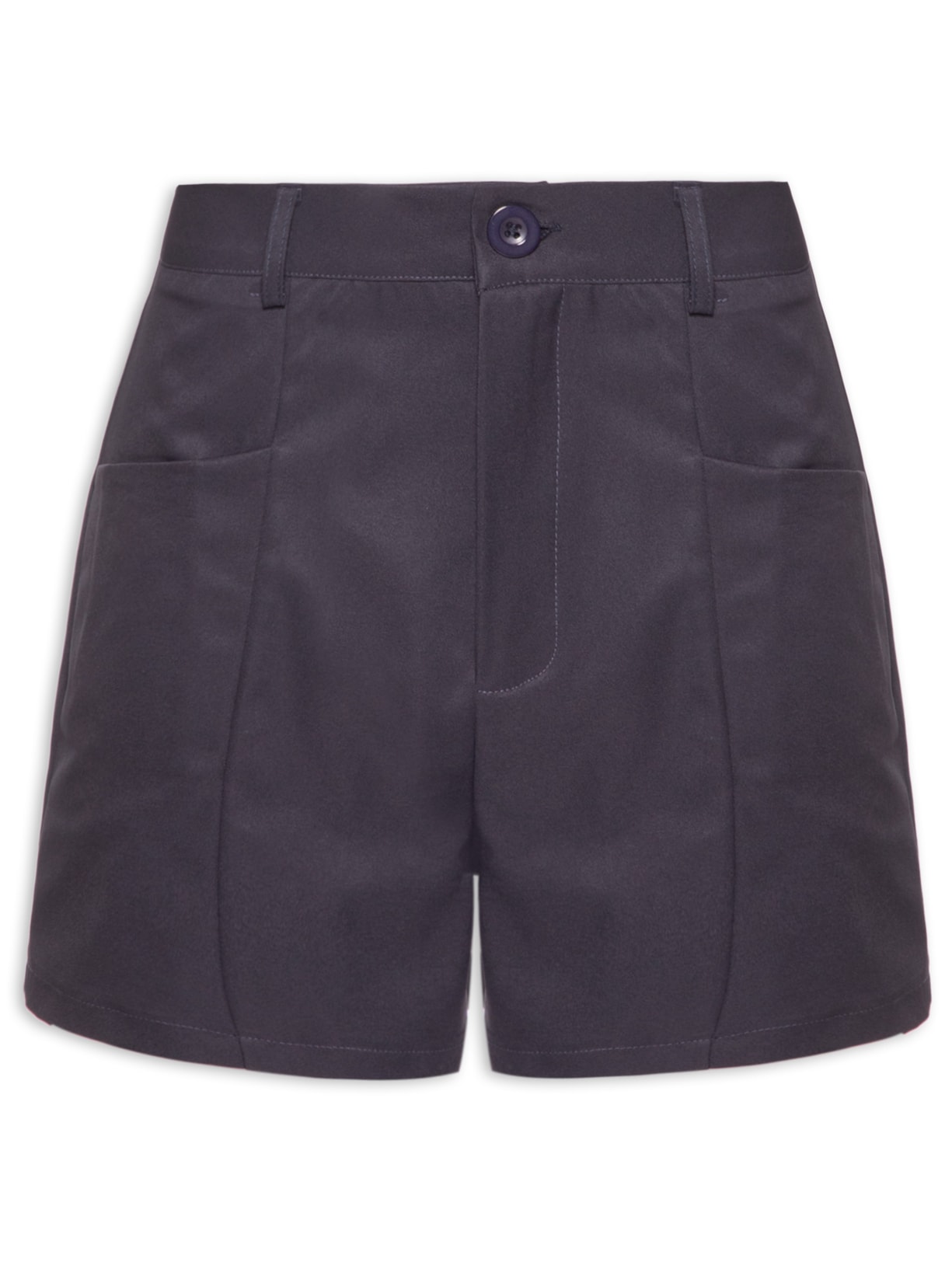 Short Feminino Reto Com Bolso Azul Basiq