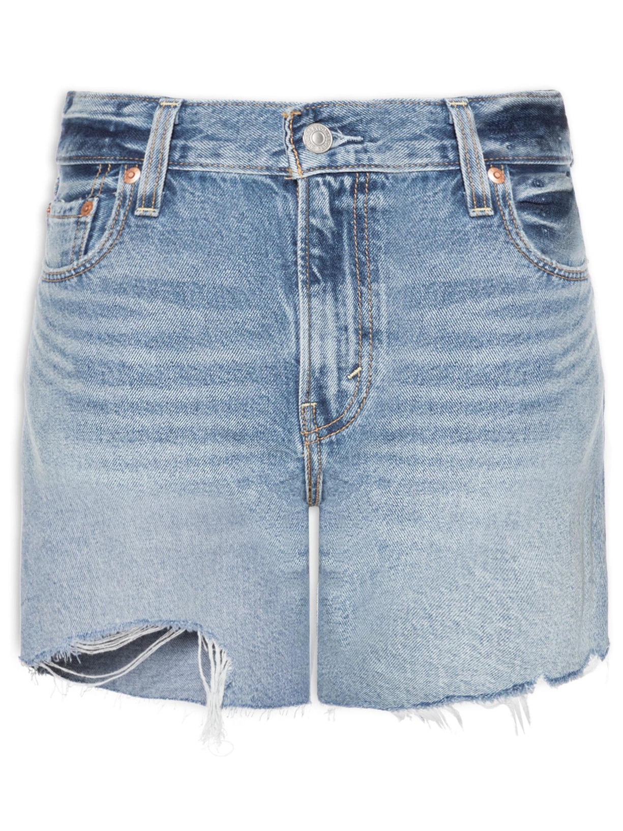 Short Feminino Ribcage Zip - Azul - Levi's - Azul