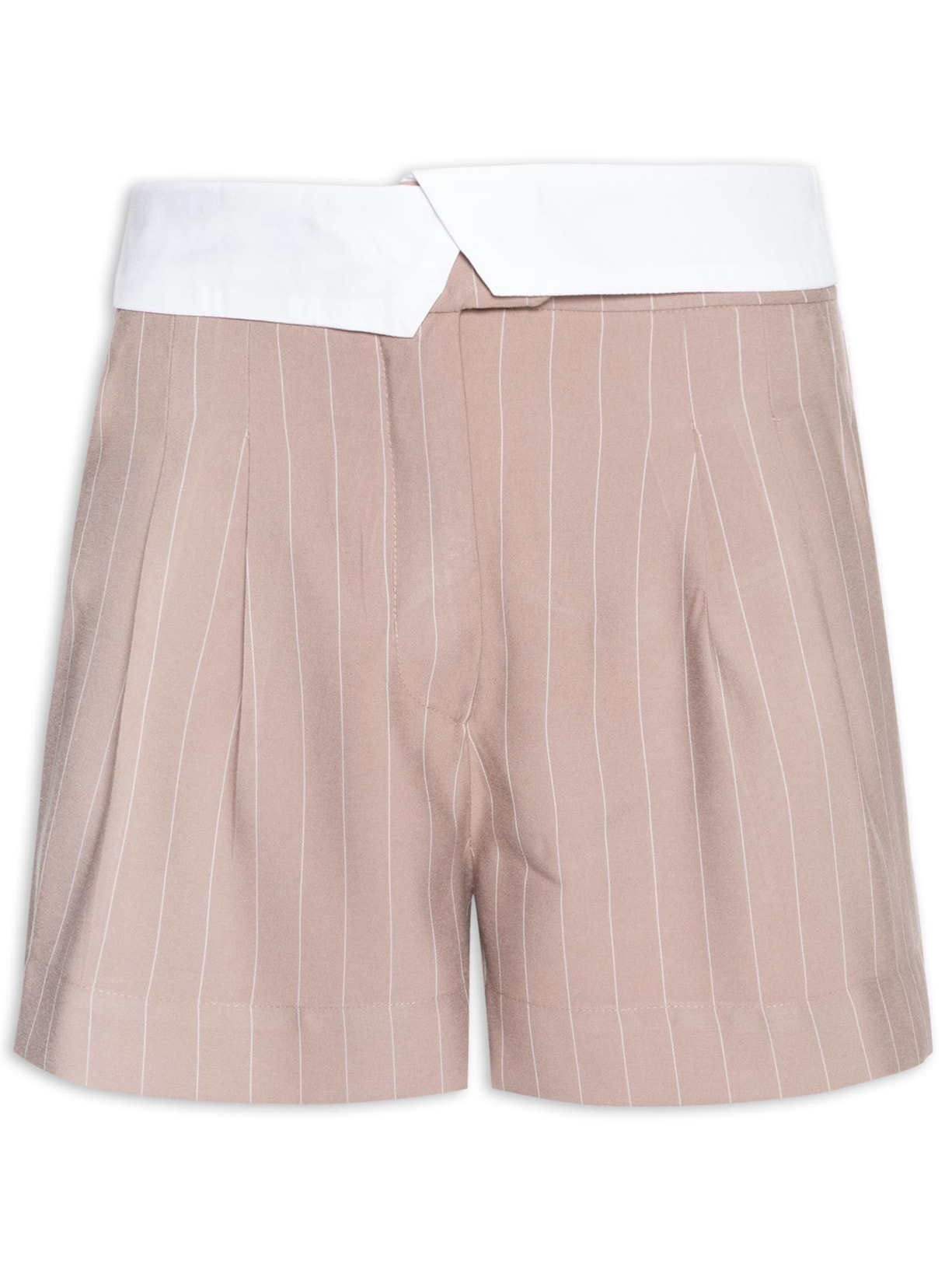 Short Feminino Risca De Giz Pala Algodão - Cinza