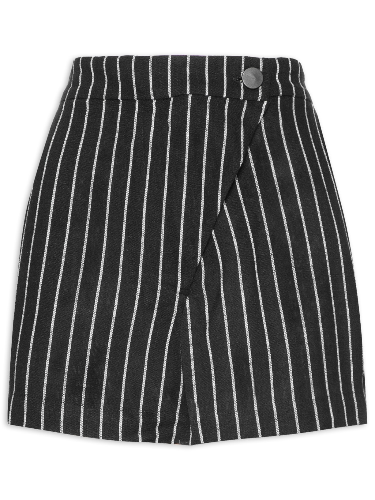 Short Feminino Risca Giz Cós Transpassado - Preto