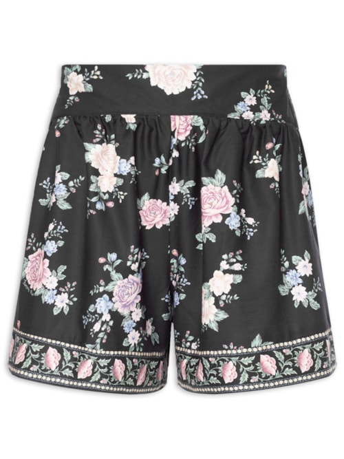Short Feminino Romance - Preto
