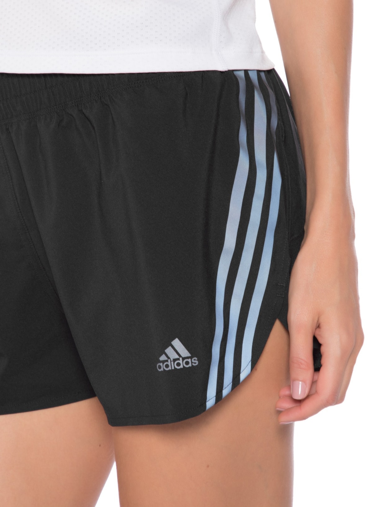 Short Feminino Run Icon 3 Listras Preto Adidas