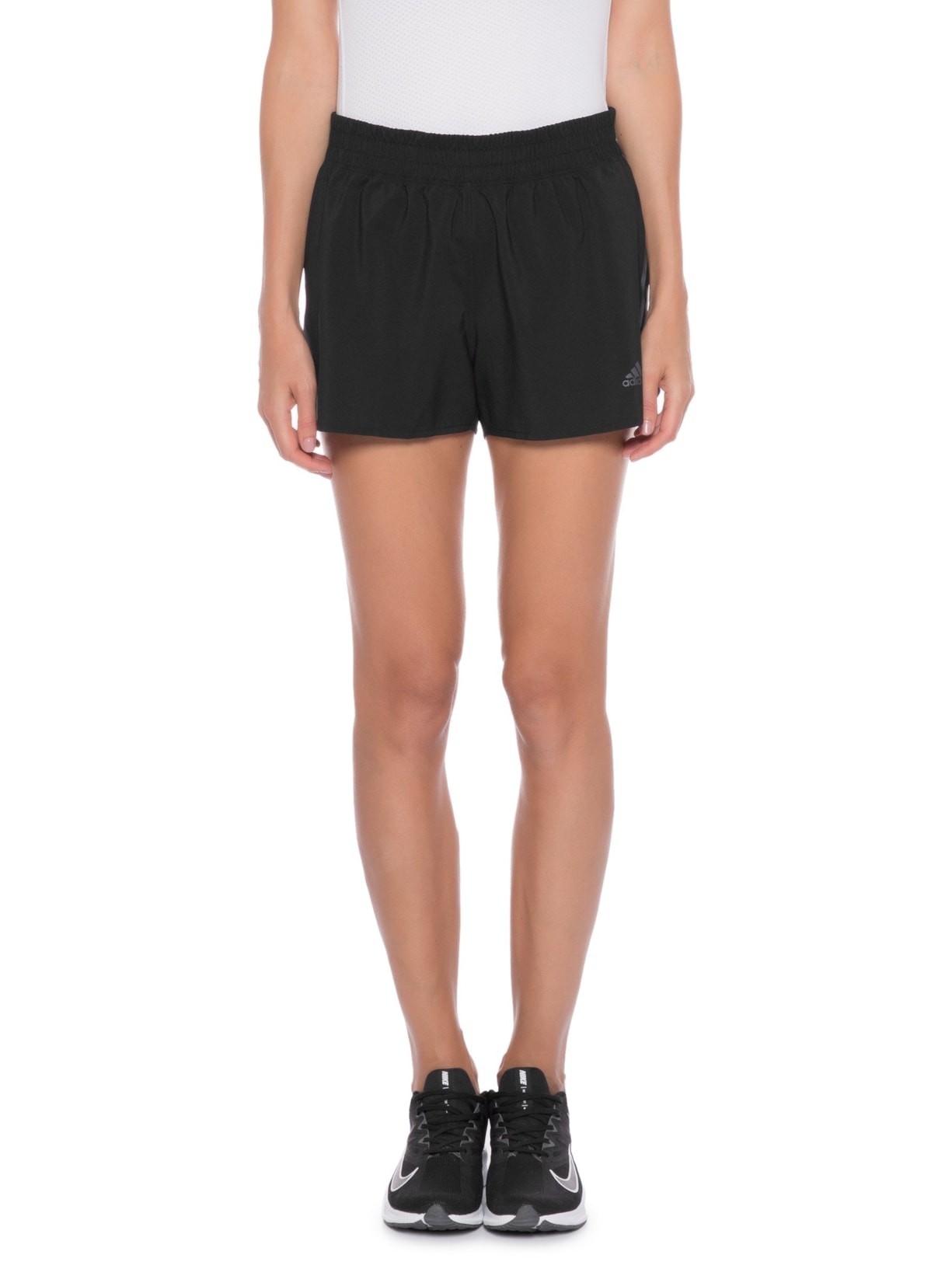 Short Feminino Run Icon 3 Listras Preto Adidas