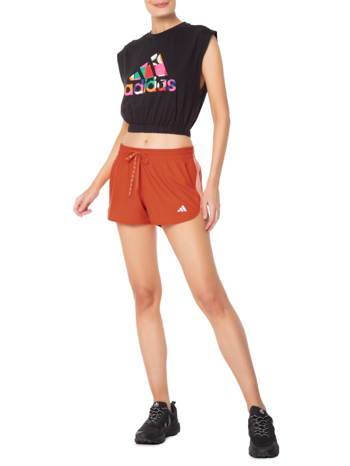 Short Feminino Run It Laranja Adidas