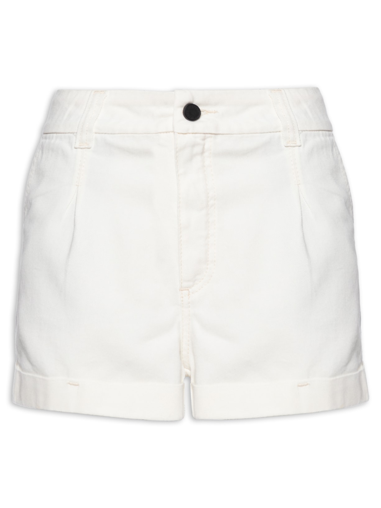 Short Feminino Sarja Alfaiataria Barra Italiana - Branco