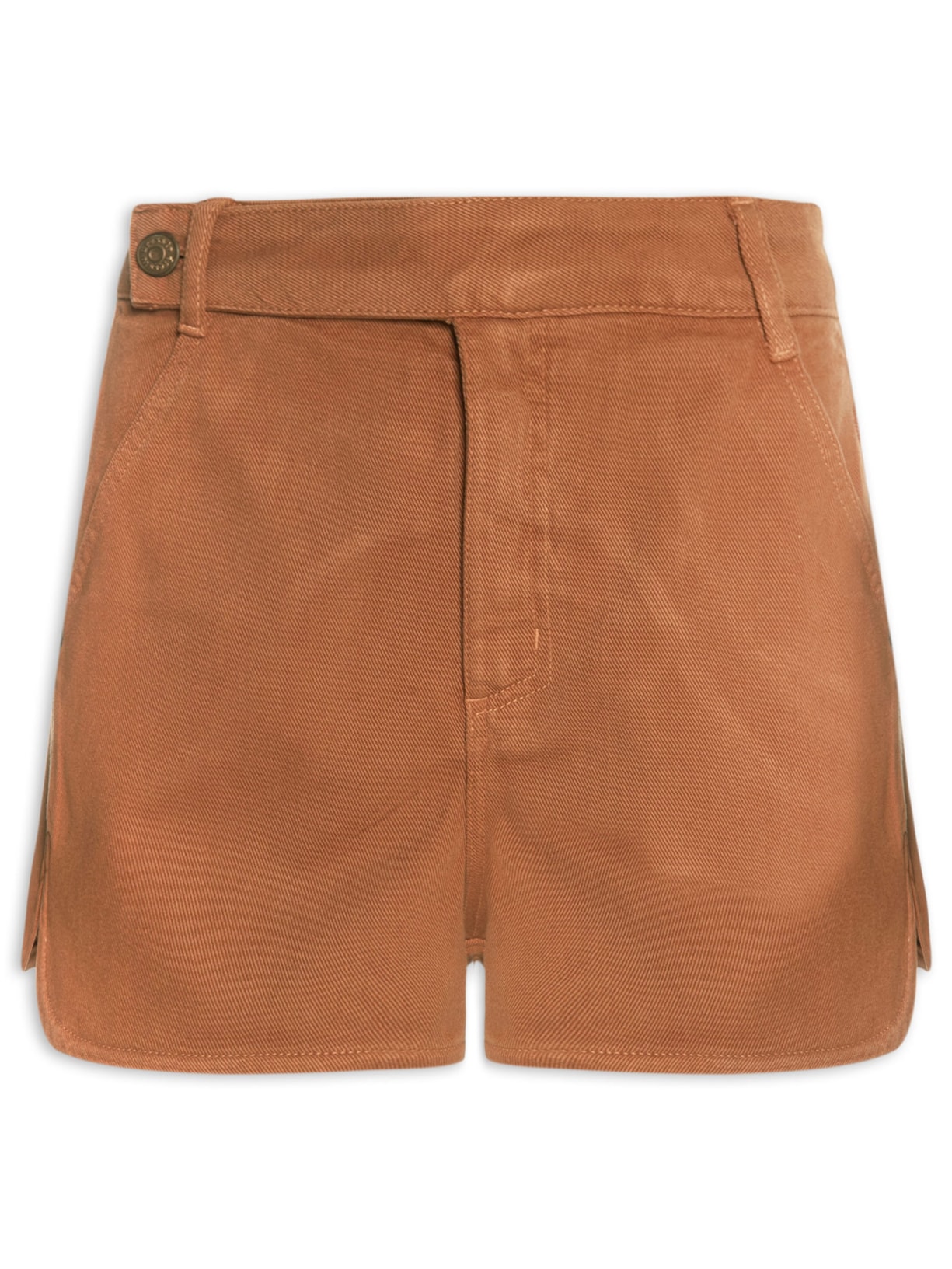 Short Feminino Sarja Alfaiataria Color Marrom Dress To