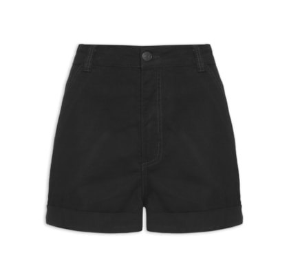 Short Feminino Sarja Alfaiataria Color - Preto