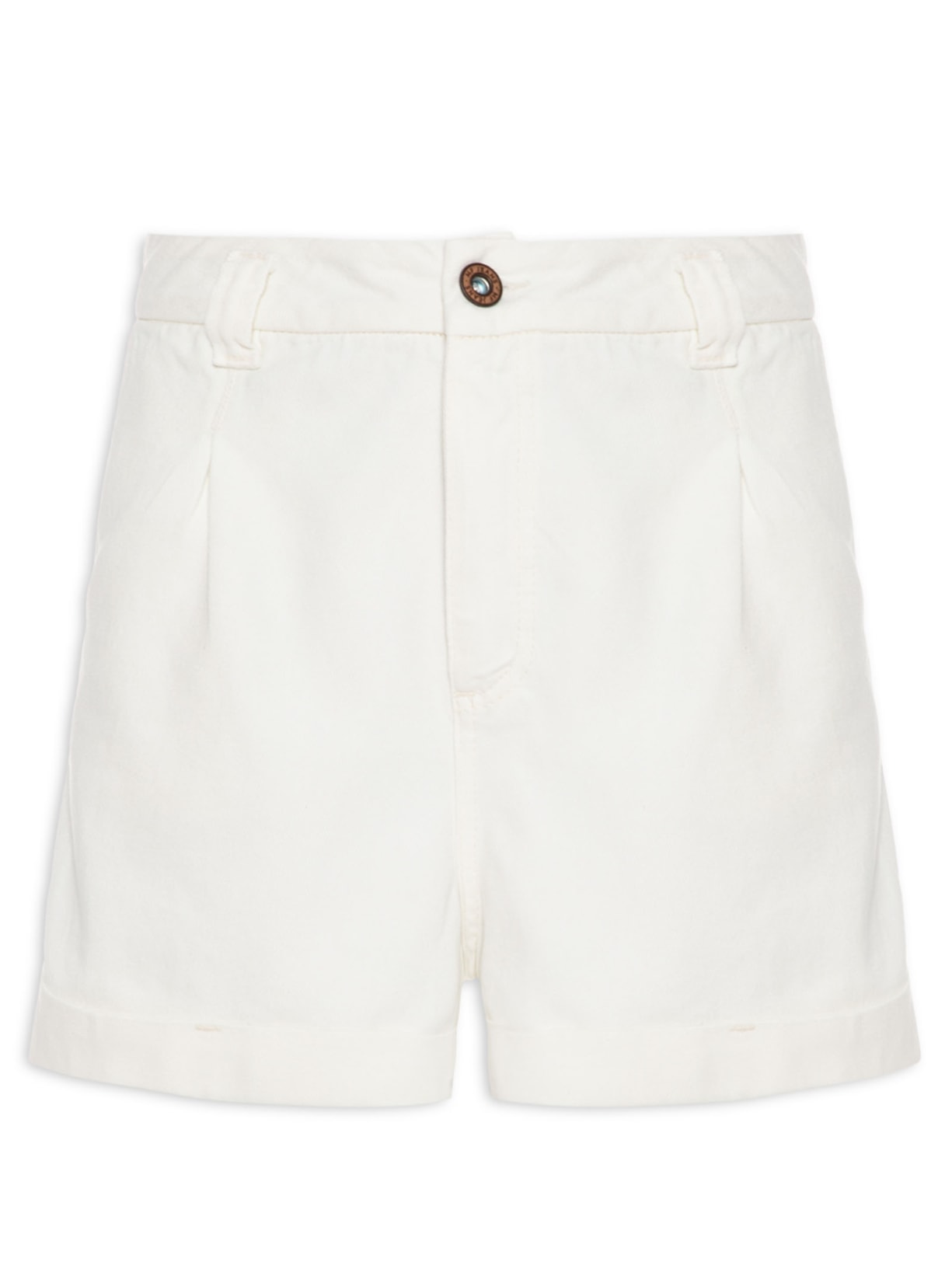 Short Feminino Sarja Alfaiataria Estonada - Off White