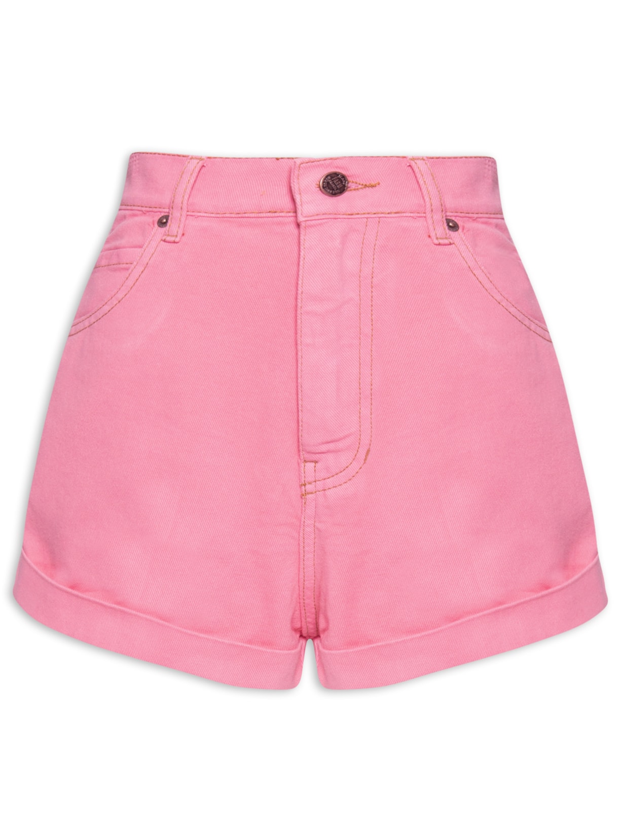 Short Feminino Sarja Bainha Neon - Rosa