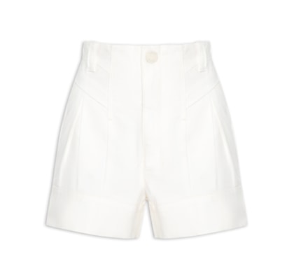 Short Feminino Sarja Barra Larga - Off White