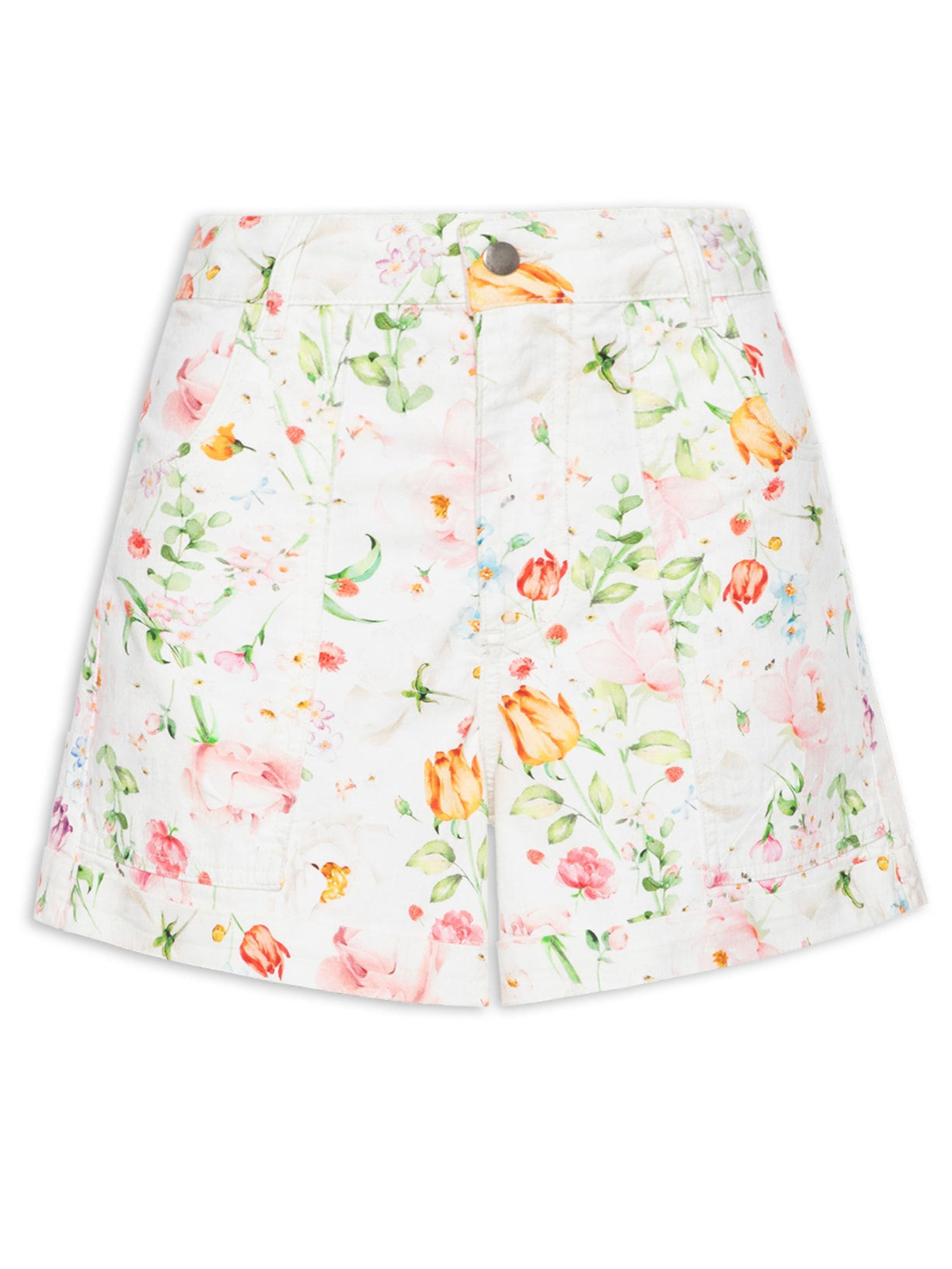 Short Feminino Sarja Bonheur Off White Mixed