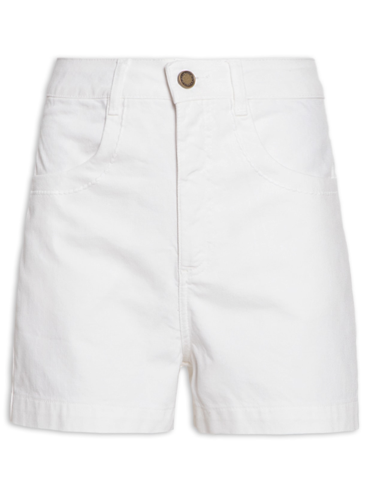Short Feminino Sarja Bordados - Off White