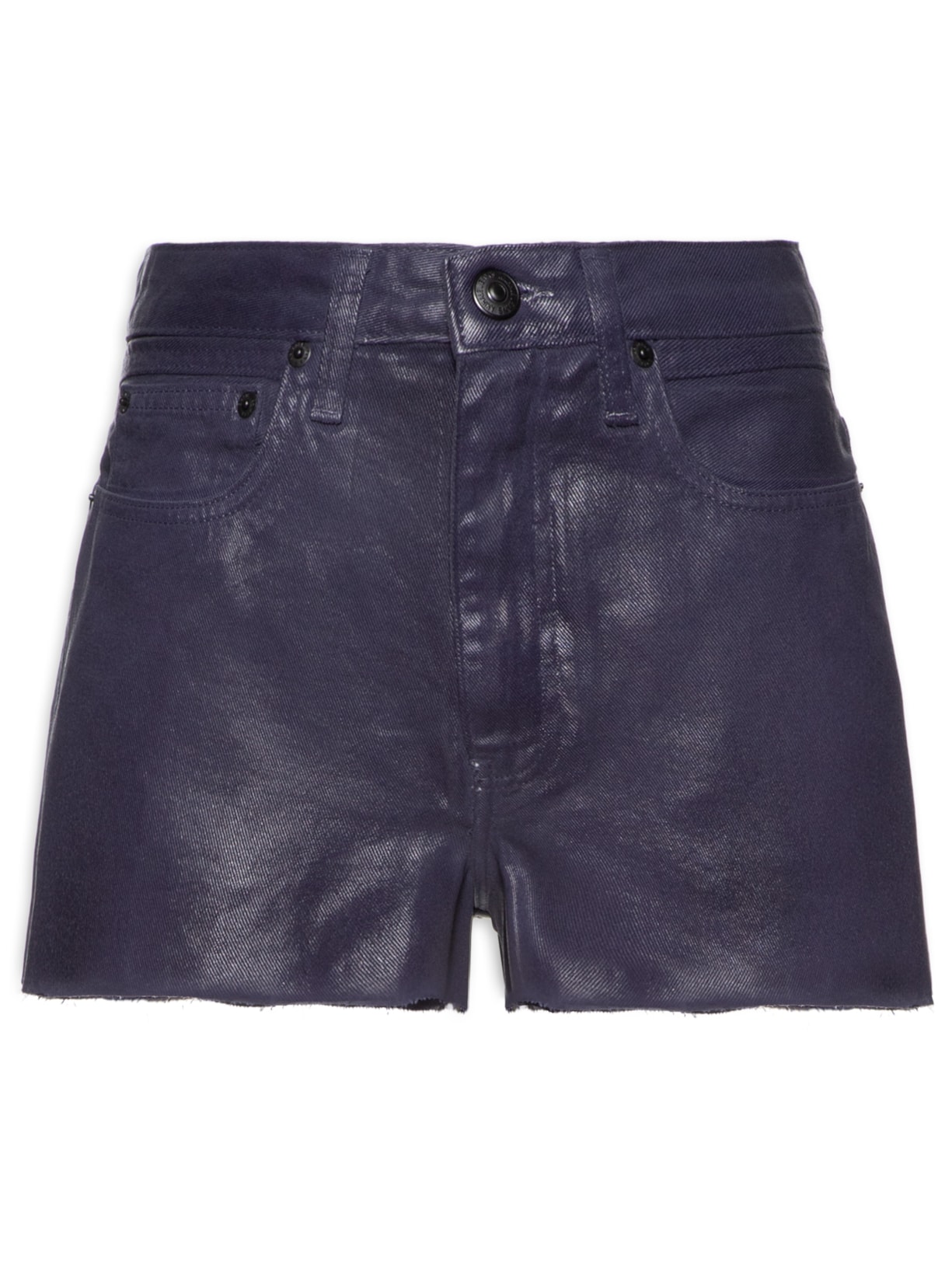 Short Feminino Sarja Box À Fio Like Leather - Azul