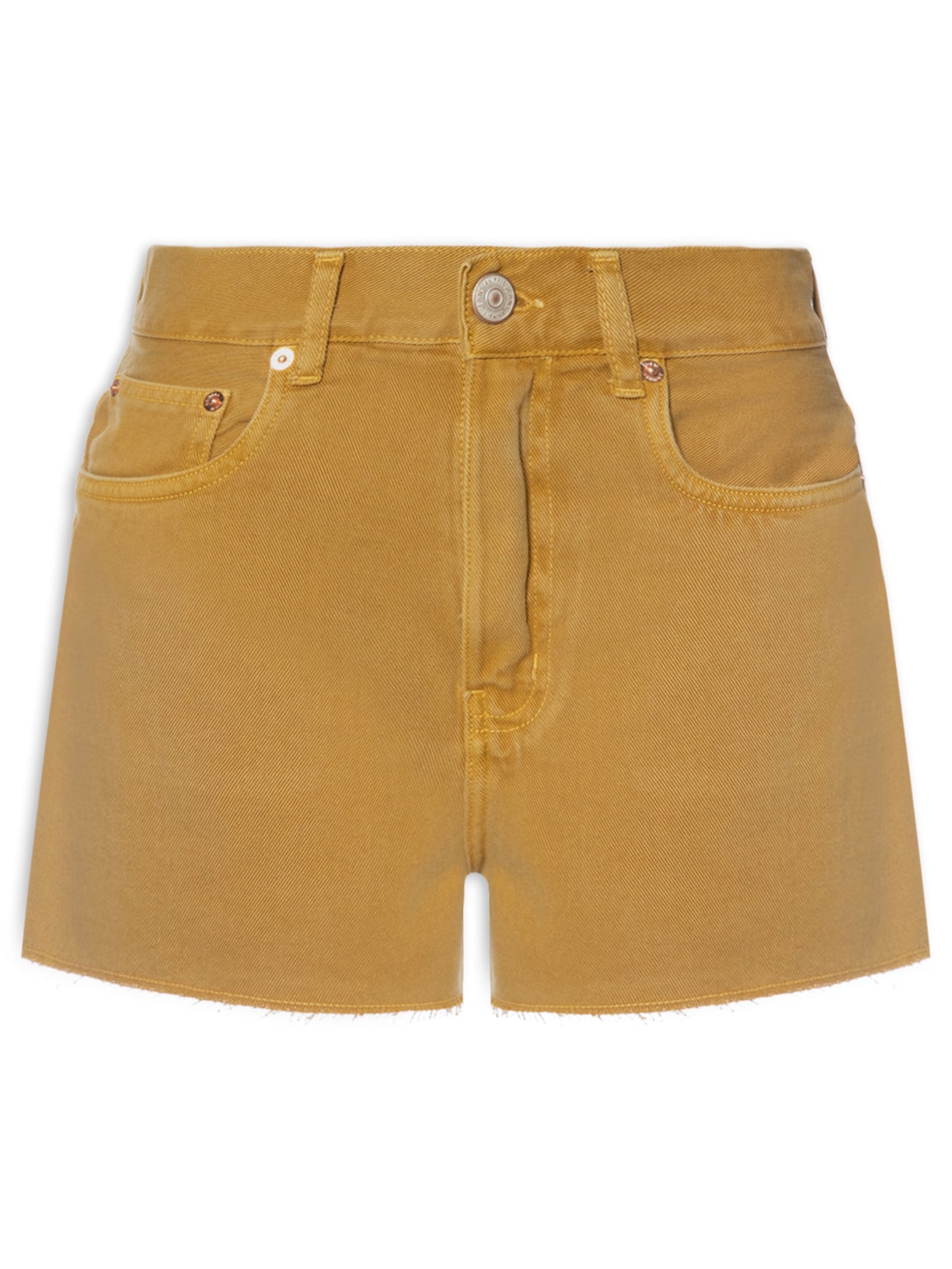 Short Feminino Sarja Box Barra A Fio Marrom Animale Jeans