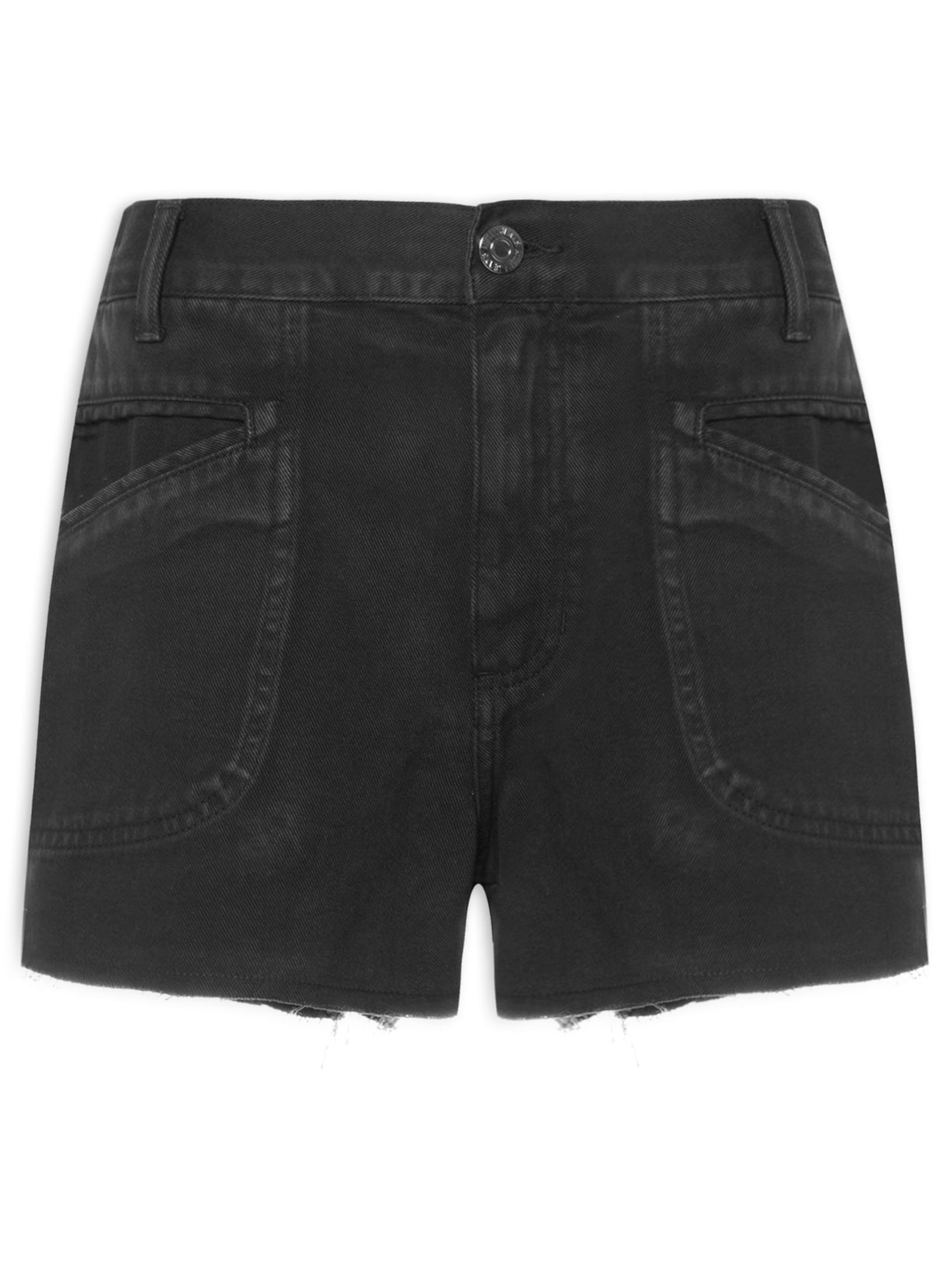 Short Feminino Sarja Box Bolso Embutido - Preto