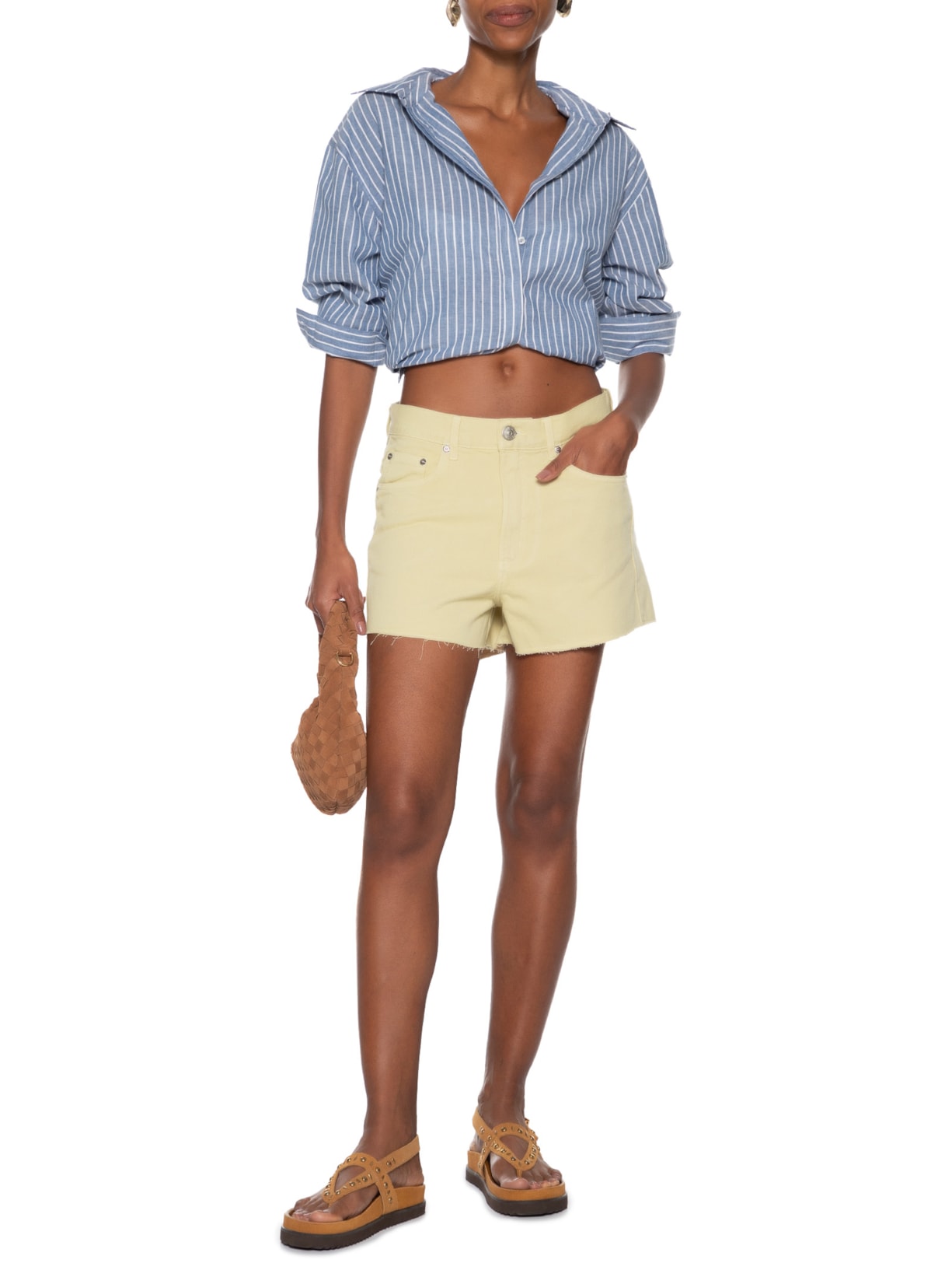 Short Feminino Sarja Box Stoned Bege Animale Jeans