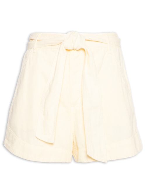 Short Feminino Sarja Cânhamo Amarração - Amarelo