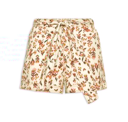 Short Feminino Sarja Estampa Jardim Kat - Amarelo