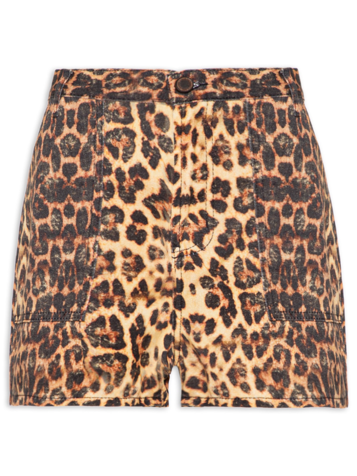 Short Feminino Sarja Estampa Onça - Animal Print