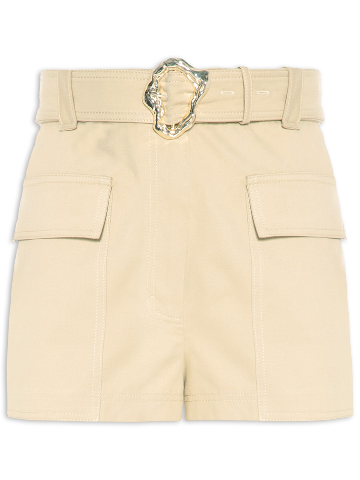 Short Feminino Sarja Leve Ana Bege Nk