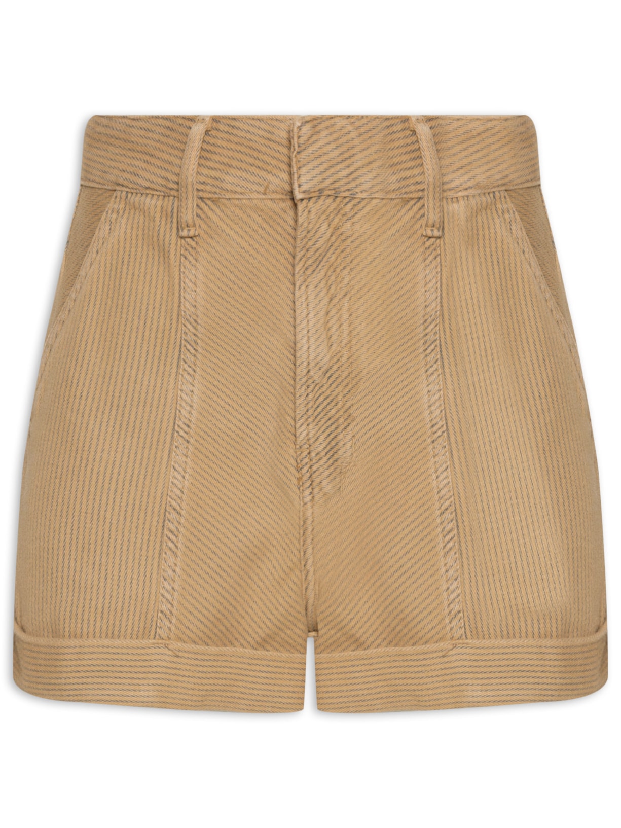 Short Feminino Sarja Listras Color - Marrom