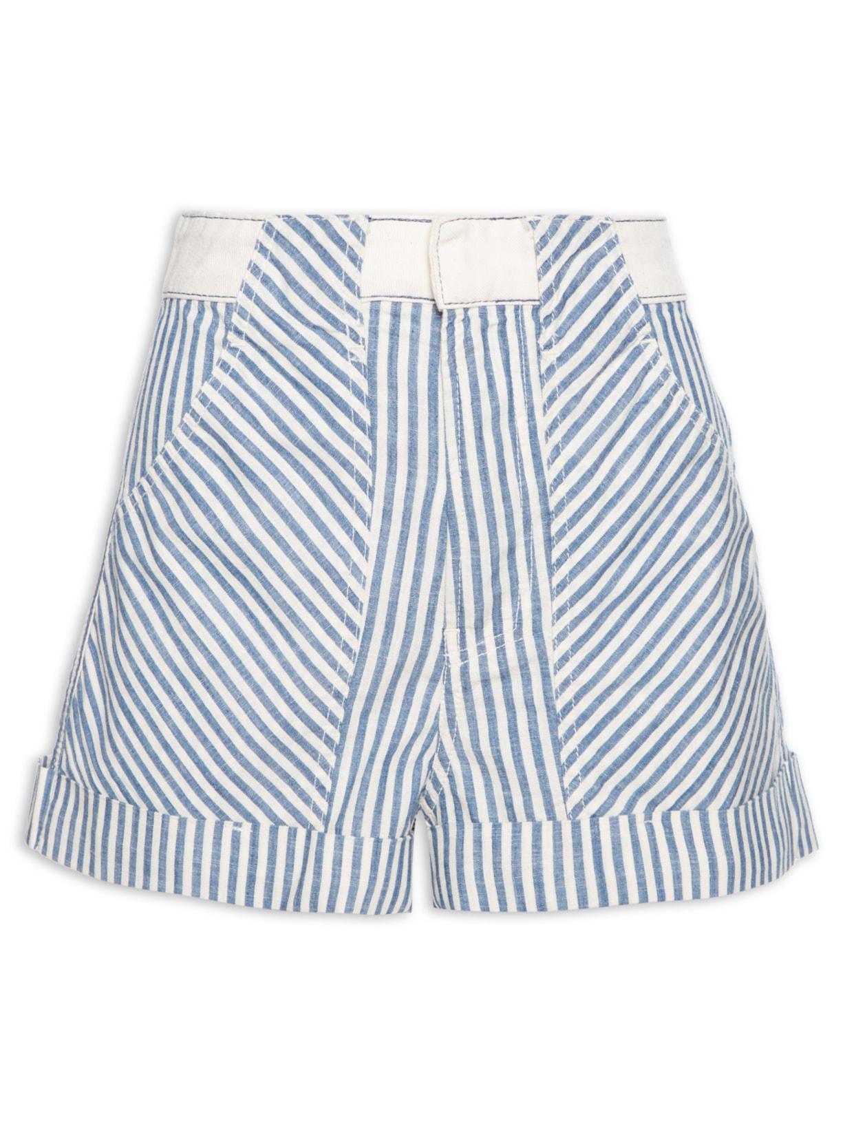 Short Feminino Sarja Mix Alfaiataria - Azul