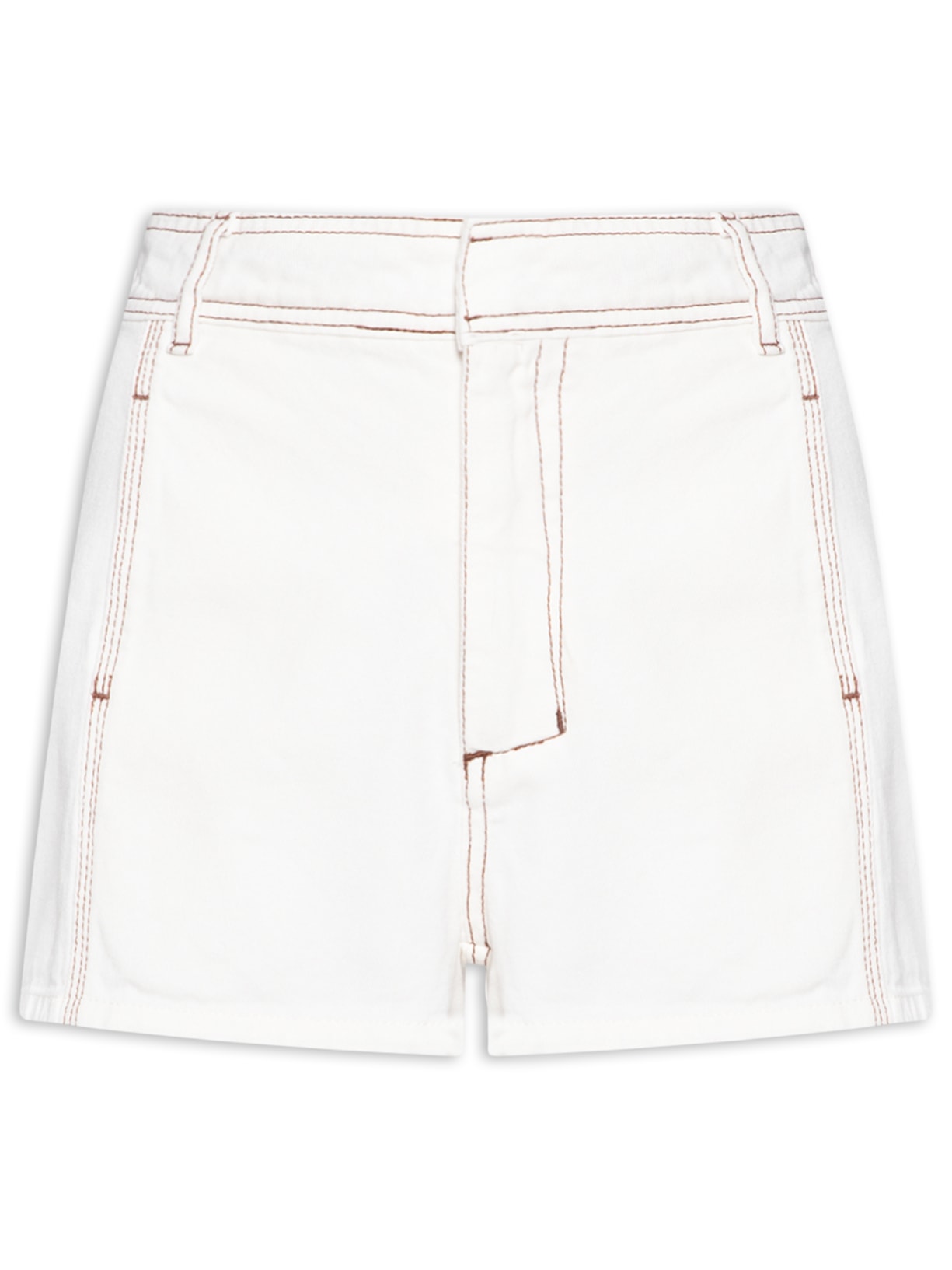 Short Feminino Sarja Pespontos - Branco