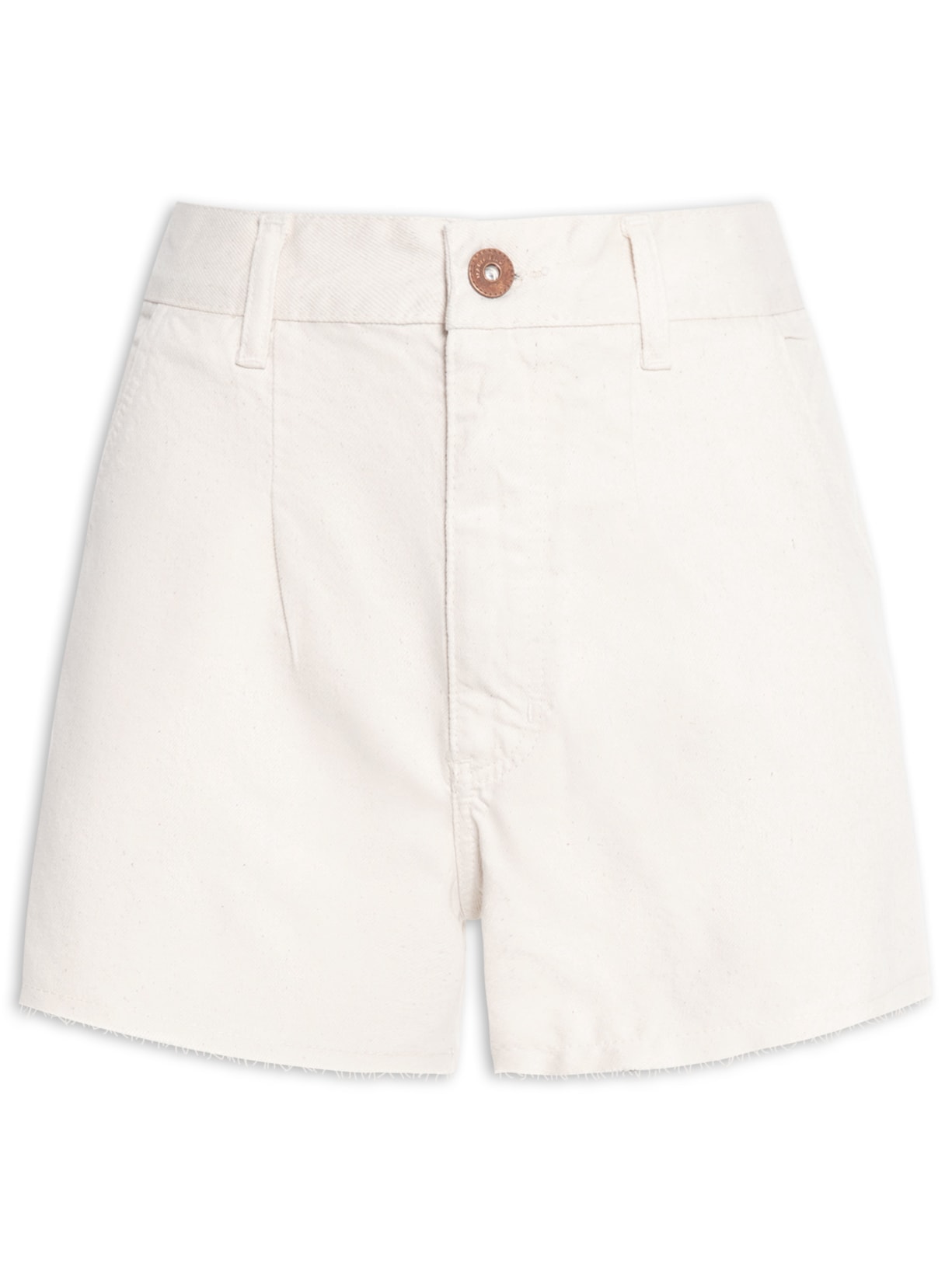 Short Feminino Sarja Pregas Color - Bege