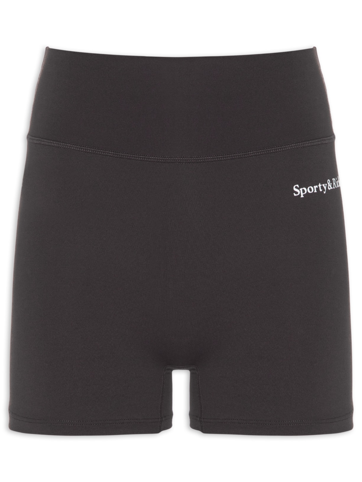 Short Feminino Serif Logo Mini Biker Marrom Sporty & Rich