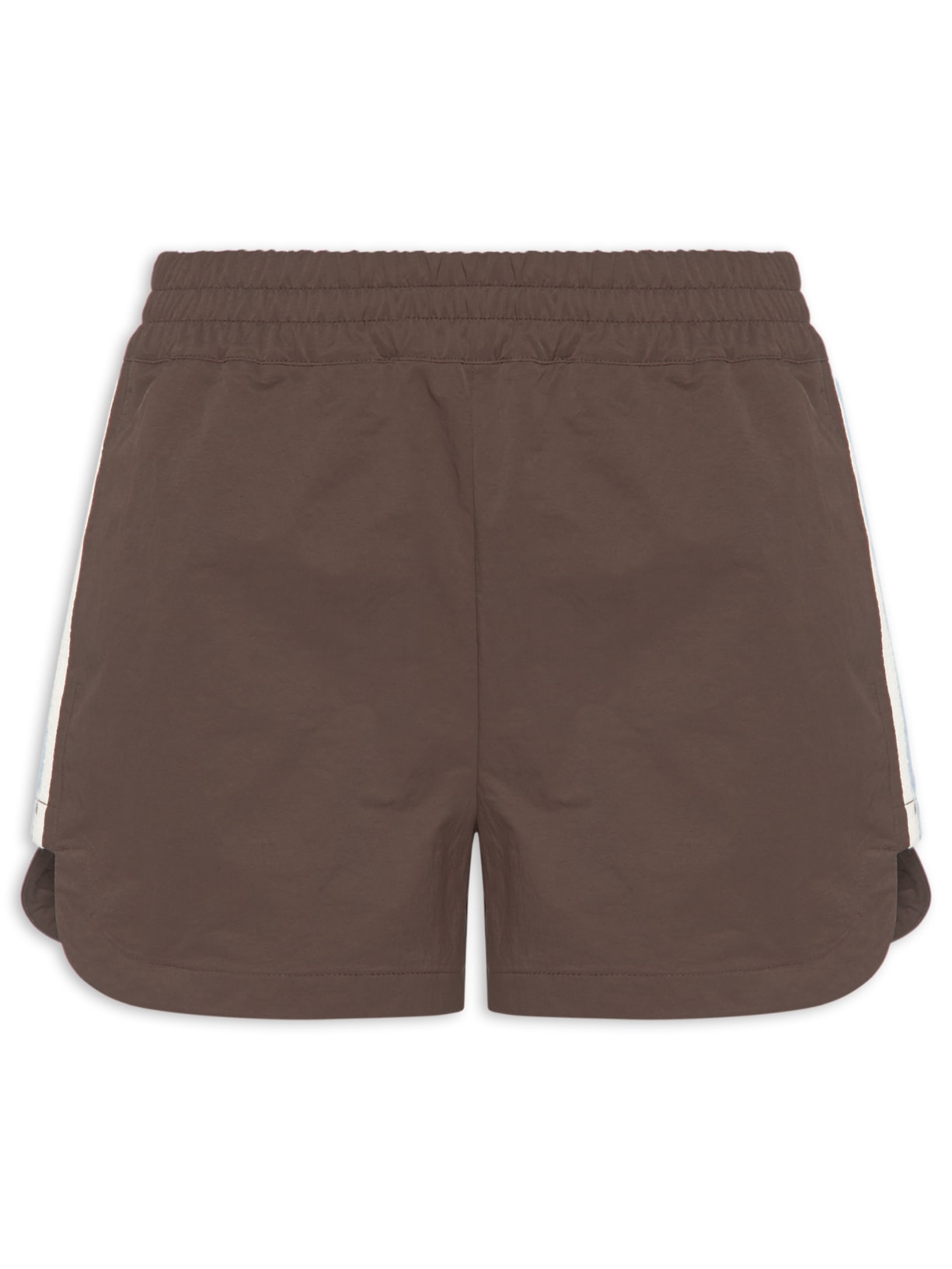 Short Feminino Sport Listra Lateral Marrom Animale Jeans