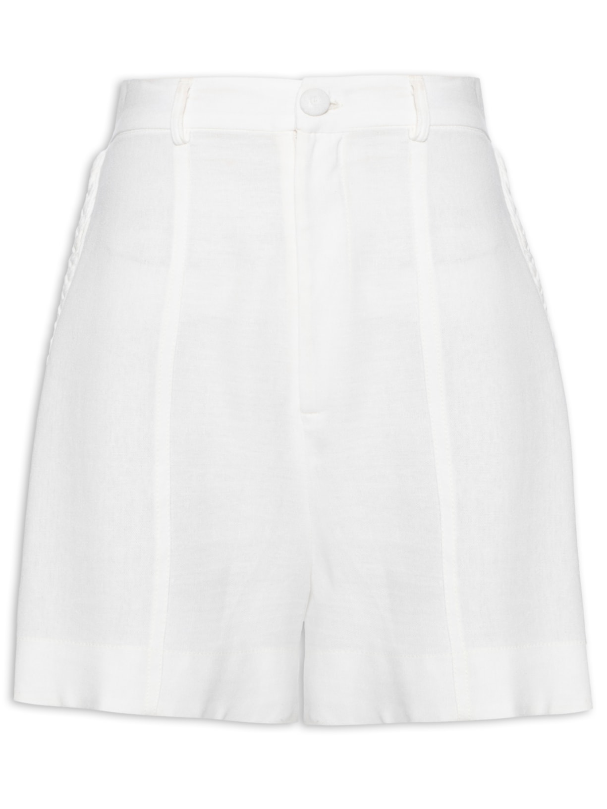Short Feminino Tranca Lateral - Off White