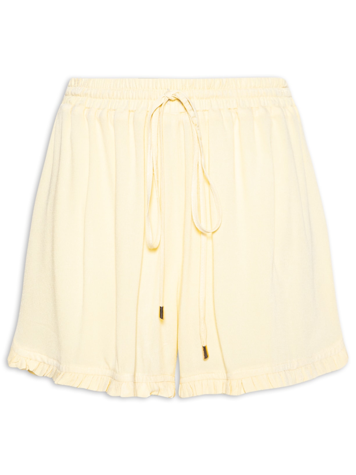 Short Feminino Transpassado Babadinho Amarelo Dress To