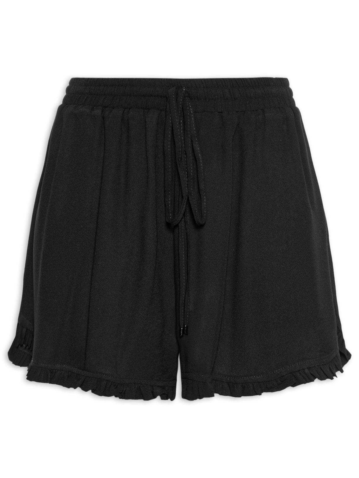 Short Feminino Transpassado Babadinho - Preto