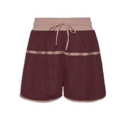 Short Feminino Tricot com Vivo - Vinho