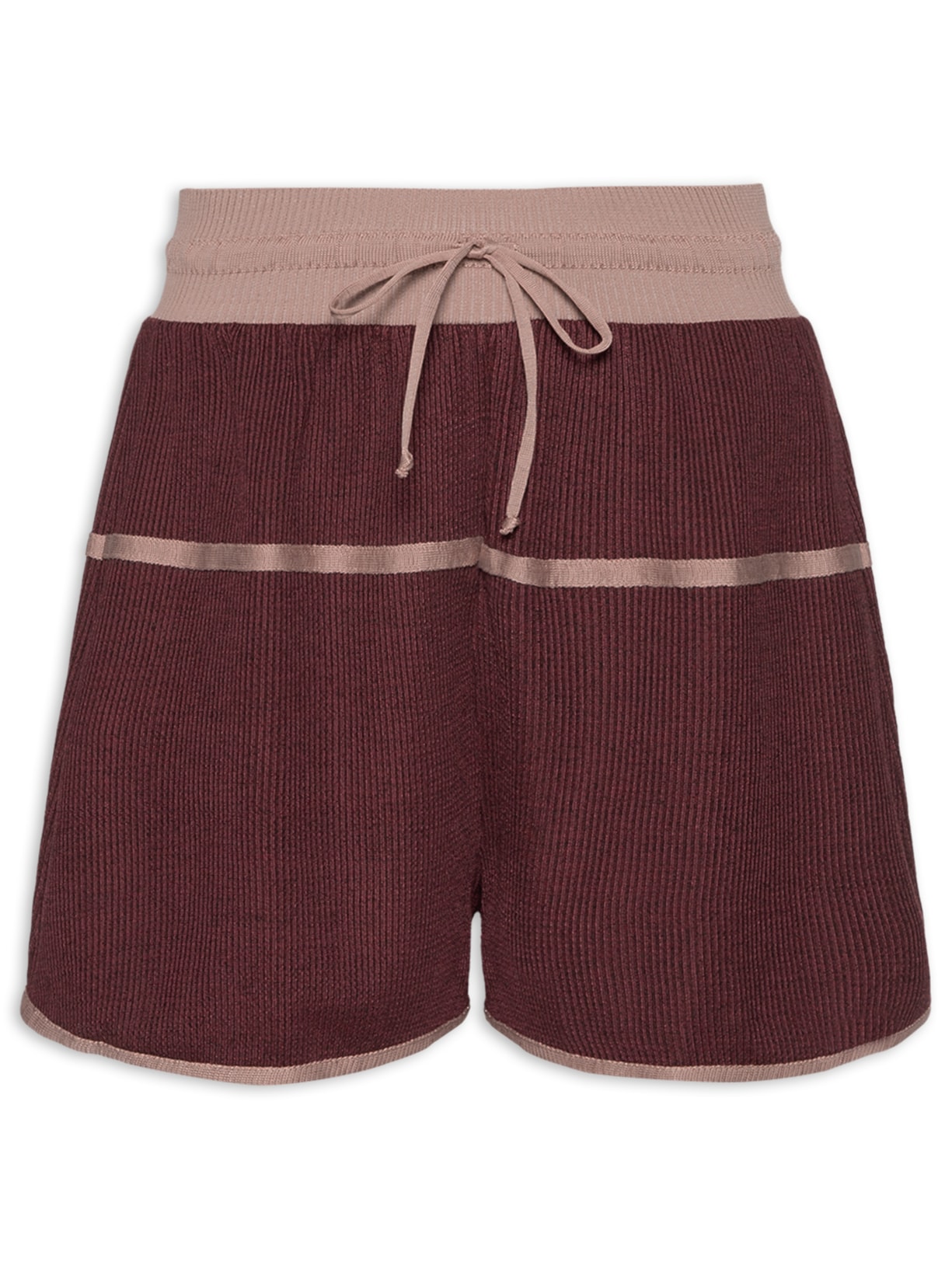 Short Feminino Tricot com Vivo - Vinho